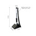 A fixed signature pen in black with a clear barrel, attached to a sturdy base and coiled cord for flexibility.