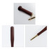 A baseball bat-shaped pen in deep brown with a gold-coloured tip, featuring a logo on its design.