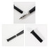 A black plastic pen shaped like a baseball bat, featuring a silver band near the tip and a logo on the side.