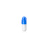 A capsule-shaped highlighter set featuring a blue cap and white body. Includes a logo on the surface.