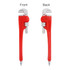 A red pipe wrench-shaped ballpoint pen featuring a silver detailing and a logo on one side.