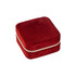 A square, zippered jewellery organiser in a rich red velvet finish.