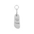 A white sandal-shaped keyring with a silver keychain attachment, featuring a simple design.