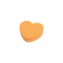 A heart-shaped nail file in orange with a white stripe, featuring a smooth surface for nail care.