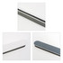 A pack of 10 triple-sided nail files in grey and white, featuring a sleek design and a logo.
