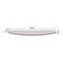 A half-moon shape nail file featuring a light pink side and a textured filing surface, measuring 178mm by 28mm by 5mm.