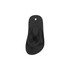 A black thong-shaped fridge magnet with a textured surface and a hole for hanging.