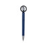 A fidget spin tire shape pen in navy blue with a black tire and silver wheel design at the top.