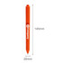 An orange triangular grip pen with a clip and branding. Dimensions are 145mm in length and 26mm in width.