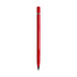 A red pencil with a sleek design, featuring a silver accent and a sharpened tip.