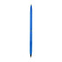 A double-ended pencil and ballpoint pen in vibrant blue, featuring a sleek design and a branding logo.