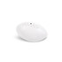 A Mini Aussie Rules Ball in white, featuring textured surface and stitching details, with a small branding logo.