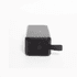 A black rectangular solar speaker featuring controls on one side and a loop for attachment.