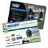 A colourful promotional counter mat featuring images of plumbing products and brands, with a sleek, modern design.