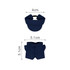 A navy blue plush doll racing suit set featuring a cap and shorts, measuring 4cm and 5.1cm respectively.