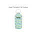 A blue neoprene bag with a lemon pattern, featuring a keyring and a slot for holding lipstick.