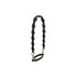 A drink bottle strap in black silicone with flower details and gold clips. Suitable for carrying tumblers easily.