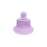 A plush purple bucket hat with a small octopus plush attached on top, featuring a cute face and smiling expression.