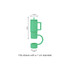 A green cup-shaped silicone straw cover with a handle, designed for straws with a 1 cm diameter. It features a logo.