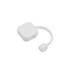 A drink bottle accessory featuring a white square silicone straw cover with a curved attachment.