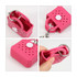 A pink mini EVA holes bag keychain featuring a handle and a metal keyring attachment. The bag has perforated details.