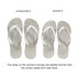 A pair of grey rubber thongs, featuring unisex and women's styles with thinner straps for the women's version.