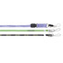 Three poly rope lanyards in purple, green, and black, each featuring a clip for attachment and a logo.