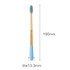 A large conical handle toothbrush featuring a blue head and a bamboo handle, with a logo on the handle.