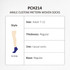 Ankle custom pattern woven socks in various colours, suitable for adults sizes 7-12, with a regular thickness.