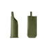 A wine bag made of elegant green PU leather, featuring a minimalist design and two handles for carrying.