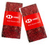 Two packets of premium chocolate-dipped freeze-dried raspberries, featuring a red and white branded wrapper.