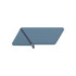A blue silicone pen holder with a zippered closure, featuring a modern, angular design and a logo.
