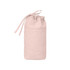 A foldable drawstring pencil case in a soft pink colour, featuring a simple design and a drawstring closure.