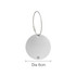A round silver wire cable luggage tag, measuring 6cm in diameter, with a loop for attachment.