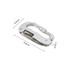 A multifunctional silver carabiner with a screw lock, measuring 8.8 cm by 4.8 cm by 1.6 cm.