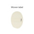 A natural cotton linen bath sponge pad in a cream colour with a woven label attached.