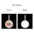 Acrylic luggage tag featuring a pink design on the front with a playful illustration and a plain white back.