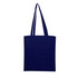 A navy blue tote bag with long handles and a plain design. It features a logo.