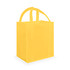 A yellow tote bag with two handles and a blank design, featuring a simple structure. It has a solid colour and no visible logos.