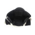 An open black and white duffle bag showcasing multiple interior pockets and compartments.