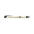 A Wheat Straw Slimline pen in cream with a black tip and clip, featuring a logo.