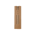 A recycled cardboard pen pouch in a brown tone with a clear window and a metal clasp at the top.