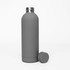 A drink bottle in matte grey with a cap, featuring double wall insulation and a sleek design.
