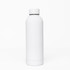 A drink bottle in matte white with a simple design and a logo on its surface.