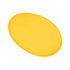A yellow nylon foldable flyer with a circular shape, designed for fun and games. It features a logo.