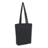 A long handle cotton bag in black, featuring two sturdy shoulder straps and a simple design.