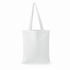 A plain white tote bag with two shoulder straps and an unbranded design.