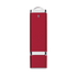 A red USB flash drive with a silver trim and a keyring attachment. It features a small indicator light.