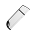 A silver and black Leopard USB flash drive with a sleek, streamlined design and a rounded edge.