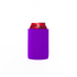 A purple stubby holder without a base, featuring a red drink can inside.